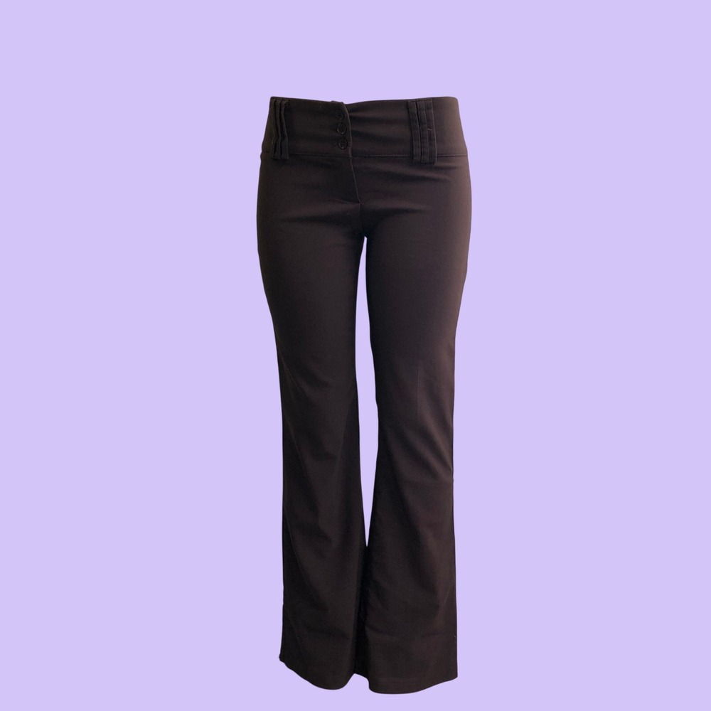 Vintage Y2K Lipsy Brown Low Rise Bootcut Trouser Pants Size 7 Womens 4 / 6 Small